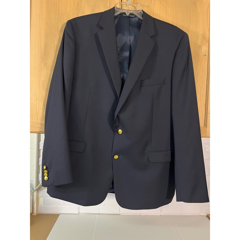 Lauren Ralph Lauren Blue Blazer Men's 42R Gold Tone Buttons Classic Suit Jacket